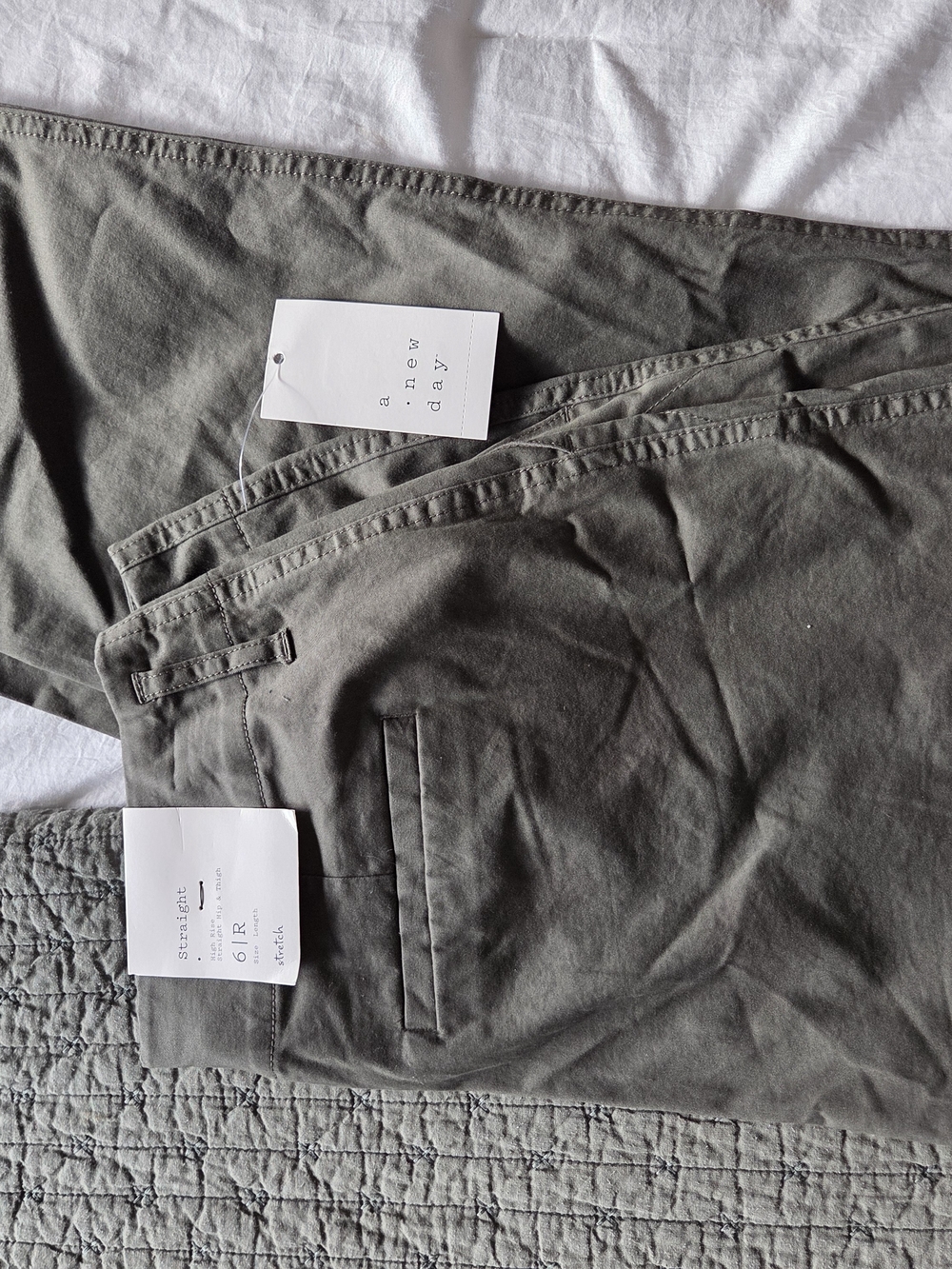 A New Day Womens Olive Green Straight Pants New With Tag